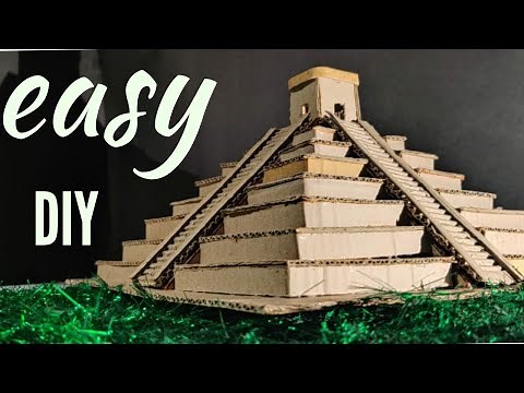 Cómo hacer con cartón el mejor templo maya( how to make the Mayan Temple with cardboard)-DIY Pyramid