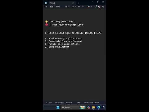 👉 .NET MCQ Quiz Live 🔴 | Test Your Knowledge