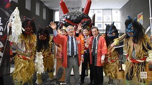 秋田県庁で「祭りに来てけれな」　ナマハゲ、観光催しで“陳情”