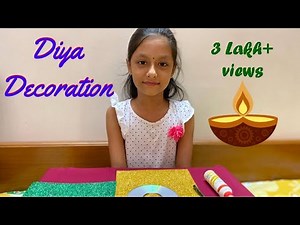 Easy Diya decoration {How to decorate Diya at home} CD craft ideas/Diya holder/Diwali craft/ by Anvi