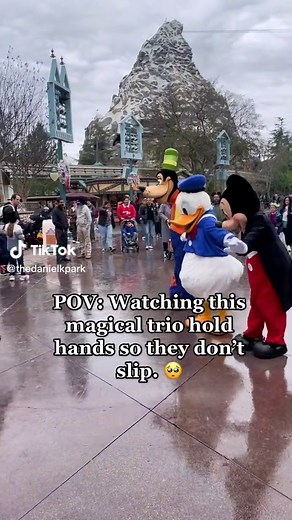 Magical Trio Holding Hands at Disneyland