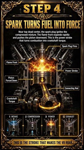 How a V8 Engine Works | Power Stroke Explained #car