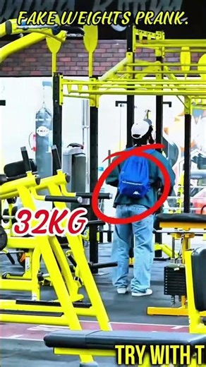 Fake Weights Prank… The “Cleaner” Shocked Everyone 😳💪 #shorts