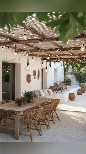 Wooden pergolas covered with plants that provide incredible, natural shade 😍🫶🍁