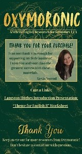 "Theme for English B" Worksheet & Presentation