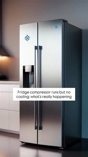 Fridge compressor runs but no cooling: what’s really happening ⠀ If your refrigerator’s compressor is humming but the inside stays warm, this is a clear sign of a sealed-system problem. The two most common causes are a refrigerant leak or a faulty evaporator coil. Both issues stop the fridge from absorbing heat, even though the compressor continues to work nonstop. ⠀ A refrigerant leak reduces pressure and cooling power, causing the fridge to lose temperature gradually. A damaged or iced-over ev