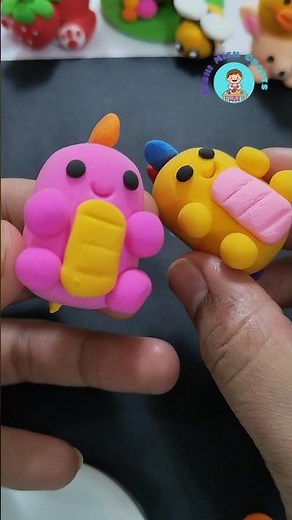 “Making Two Adorable Tiny Dinosaurs with Clay | Cute DIY Clay Art” #ClayArt#DinosaurClay#MiniClay