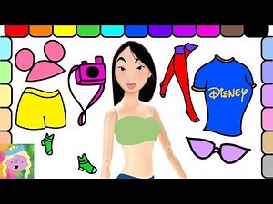 Dress Up Disney Princess Mulan To Go To Disneyland And Learn Names Of Colors And Clothes