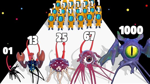 外星人进化奔跑，1级初级外星人形态到顶级形态进化