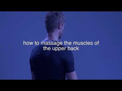 How to massage the upper traps and rhomboid muscles with a percussive massager | Massage therapy