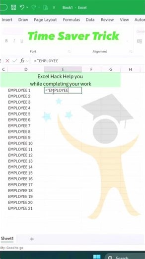 Excel Shortcut | Auto Employee ID Generate with SEQUENCE Formula #shorts