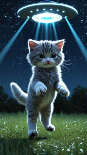 Kitten Gets Abducted by a UFO?! 😱🛸 | Cute Cat Animation #shorts
