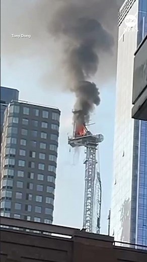 Video shows moment crane partially collapses in midtown Manhattan