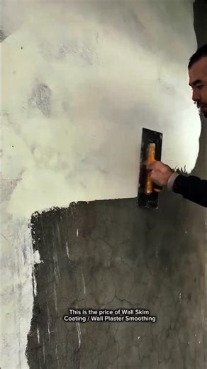 Satisfying Wall Skim Coating Process | Professional Trowel Finishing for Smooth Concrete Walls