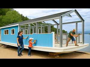 Building a DIY Houseboat for My Family | Full DIY Houseboat Build by @LiveDontWatch