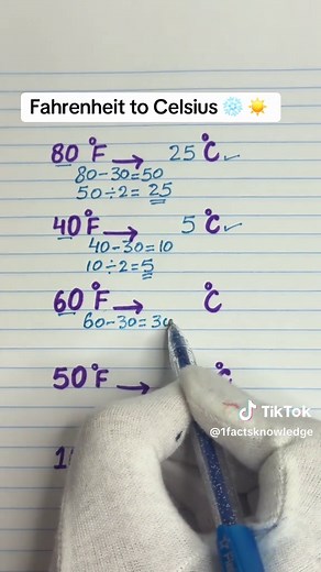 Weather conversion chart ☀️ Fahrenheit to Celsius ❄️ Math 🧮 Fahrenheit to centigrade Mathematics #study #mathematics #education #fahrenheitvscelsius #fahrenheitvscentigrade ⛄️ 🖊️