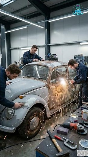 Satisfying Rusty to SHINY! Full Volkswagen Beetle Restoration in 60 Seconds 😱✨