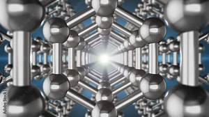 Seamlessly graphene atom nanostructure loopable animation in form of honeycomb. Concept Nanotechnology and sciences