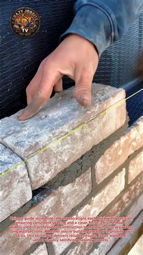 Perfect Brick Line Trick! Satisfying Masonry Precision