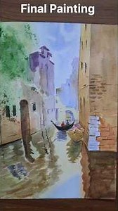 Watercolor Painting Part 2 | City lake Watercolor #watercolor#watercolorpainting #watercolortutorial