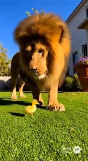 👑🐥 KING OF THE JUNGLE vs. DUCKLING! Lion Gets JUMP-SCARED and Tumbles Away!#funny