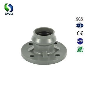 [Hot Item] UPVC PVC Plastic Pipe Fitting Socket Flange Adaptor DIN with Rubber Ring