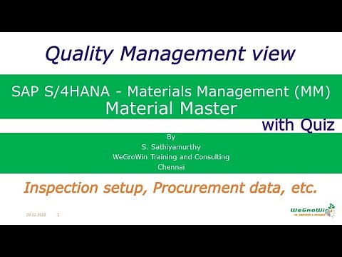 SAP MM | SAP Material Master Quality Management View | Inspection Settings Explained | 02-20
