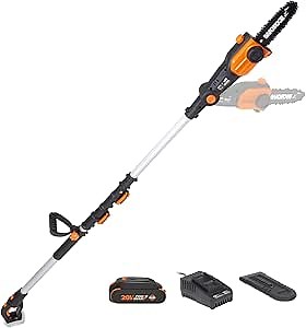 Worx Nitro 20V 8 '' cordless pole chainsaw 2.0 Ah battery and charger included WG349