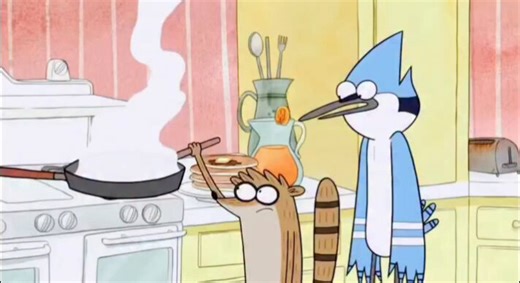 It's hilarious cause even in this scene mordecai and rigby STILL ain't do shit.They just warped reality by writing bullshit in the book of park records to make themselves look like good employees.That being said Benson is the coolest boss ever, all they had to do was work! 😭