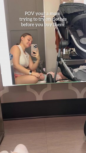 Yeah it didnt end up happening lol after a freak out, diaper change and a feeding I was ready to get out of the changing room 😅 #fittingroom #newmom #4monthspostartum #momlife #momsoffb #kyliekawalec #youngmom #firstimemom | Kylie Kawalec