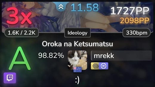 🔴 11.6⭐ mrekk | Yousei Teikoku - Oroka na Ketsumatsu [Ideology]  HDDT 98.82% | 1