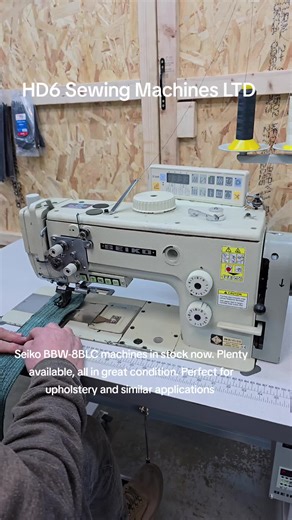 Japanese made Seiko BBW-8BLC machines in stock now. Plenty available! Perfect for upholstery with dual stitch length, dual walk, dual tension etc etc. Nationwide delivery available. email jack@hd6sewingmachines.co.uk for more information #seiko #upholstery #sewing #seamstress #machine