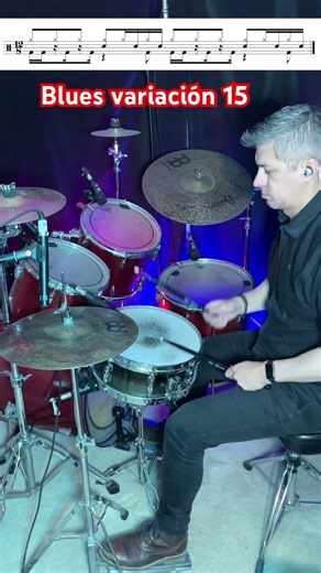 Blues Drum Rhythm variation 15 #drums #drummer #blues #drumming