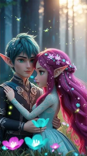When Elf Soulmates Finally Reunite 💚✨ #fantasy #elves #3dart #aianimation #love