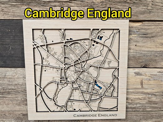 Cambridge England Layered Map SVG Laser File (digital Download) - Etsy