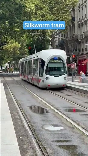 Silkworm design! T1 tram line in Lyon, France/ Alstom Citadis X02 #tram #lyon