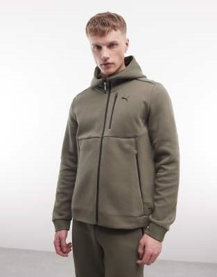 Puma Pumatech full zip hoodie in loden green | ASOS