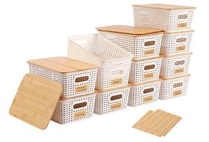 [Hot Item] Bamboo Storage Basket - for Organizing Stackable Storage Baskets