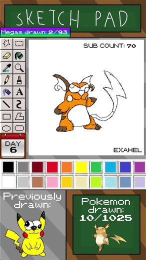 Drawing Raichu ⚡️ | Drawing All Pokemon Day 6 #howtodraw #shorts #pokemon #speedpaint #digitalart