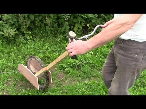 Quick Weeding With Homemade Strimmer / Weeder Machine Thingy
