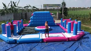 Inflatable Floating Water Game Park, Inflatable Play Pool #inflatablepark #inflatablepool #inflatableswimmingpool #inflatableslide #slide #playpool