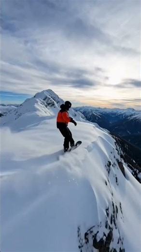 Aerial Snowboard Ride Aerial Forest Skiing Mountain Ridge Ride