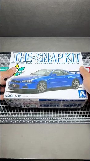 Building 1/32 Scale Aoshima Nissan GT-R R34 Snap Kit - Easy Assembly Tutorial #modelcars #nissan
