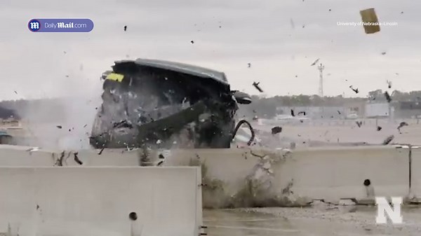 Electric vehicle crash test on guardrails reveals safety concern