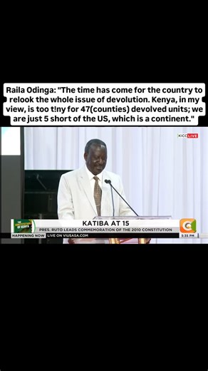 𝗞𝗲𝗻𝘆𝗮 𝗚𝗼𝘀𝘀𝗶𝗽 𝗖𝗹𝘂𝗯 on Instagram: "Raila Odinga: "The time has come for the country to relook the whole issue of devolution. Kenya, in my view, is too t!ny for 47(counties) devolved units; we are just 5 short of the US, which is a continent.""