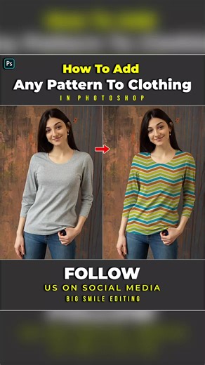 How to Add Patterns to Clothing in Photoshop #fyp #fypシ #foryou #photomagic #learnontiktok #edits #photo #photoediting #photoedit #photoshop #photoshoptutorial