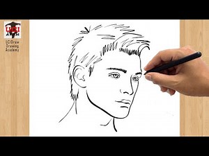 How to Draw a Male Face Step by Step | Easy Man Face Front Side View Drawing