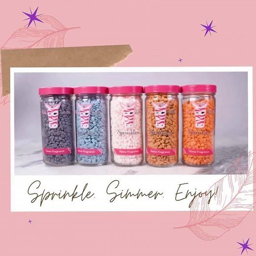 Pink Zebra Sprinkles: a new twist on home fragrance. Grab your favorite Simmering Light and enjoy our 50 fragrances. Sourced responsibly from U.S. soy farmers. | Pink Zebra Home