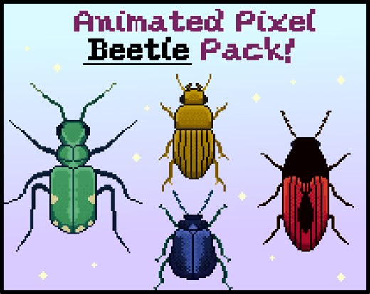 Beetle Pack! - 4 Colorful Animated Bug Buddies 🪲 by bat