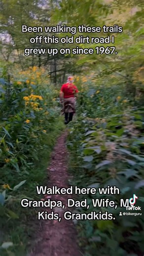 12K views · 611 reactions | The only thing better than Biking when I need to decompress is Hiking these trails I’ve walked with 5 generations of family off the old dirt road I grew up on. | The Biker Guru | Facebook